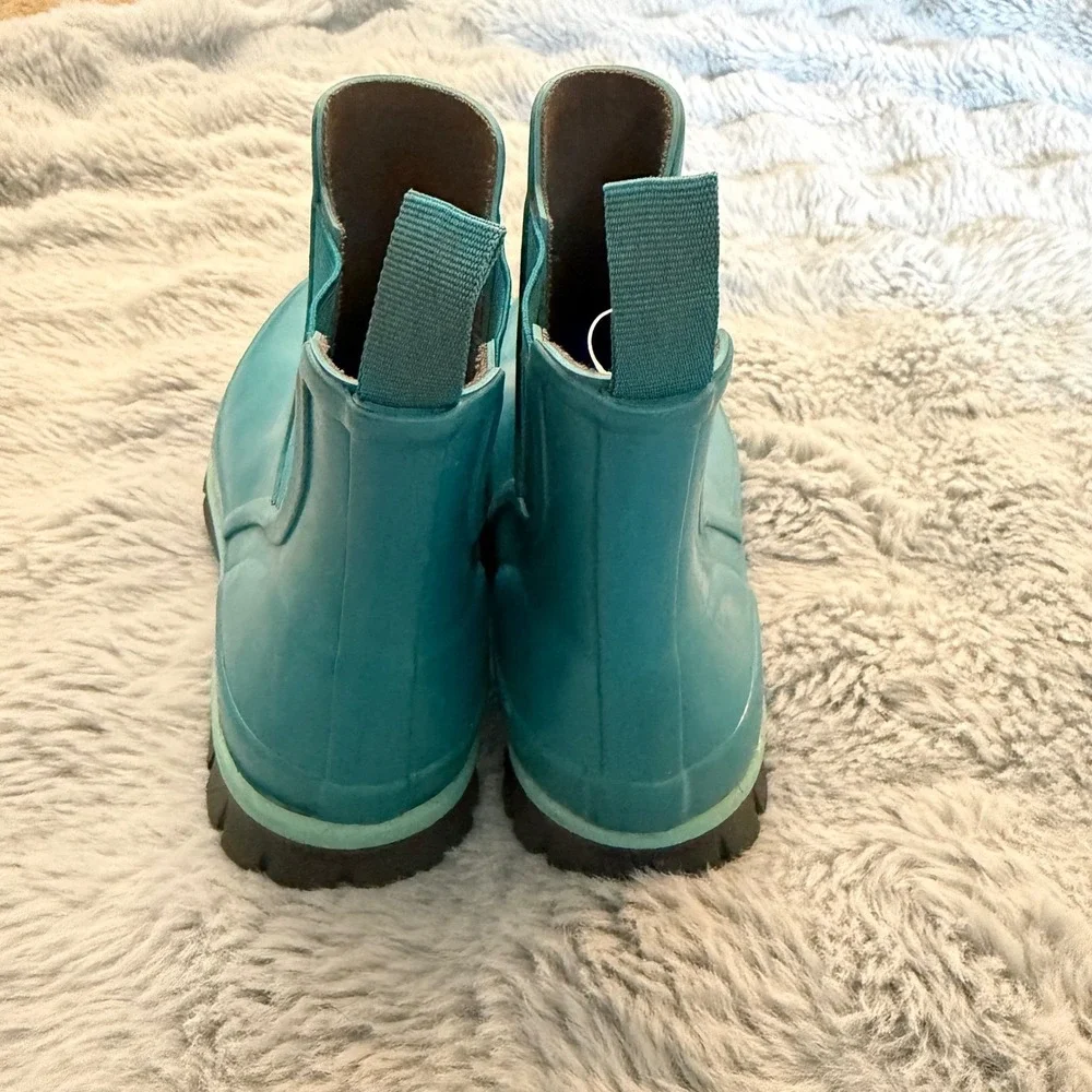 Bogs Amanda Slip On Rain Boots Teal Blue Waterproof Chelsea‎ Rubber Size 6